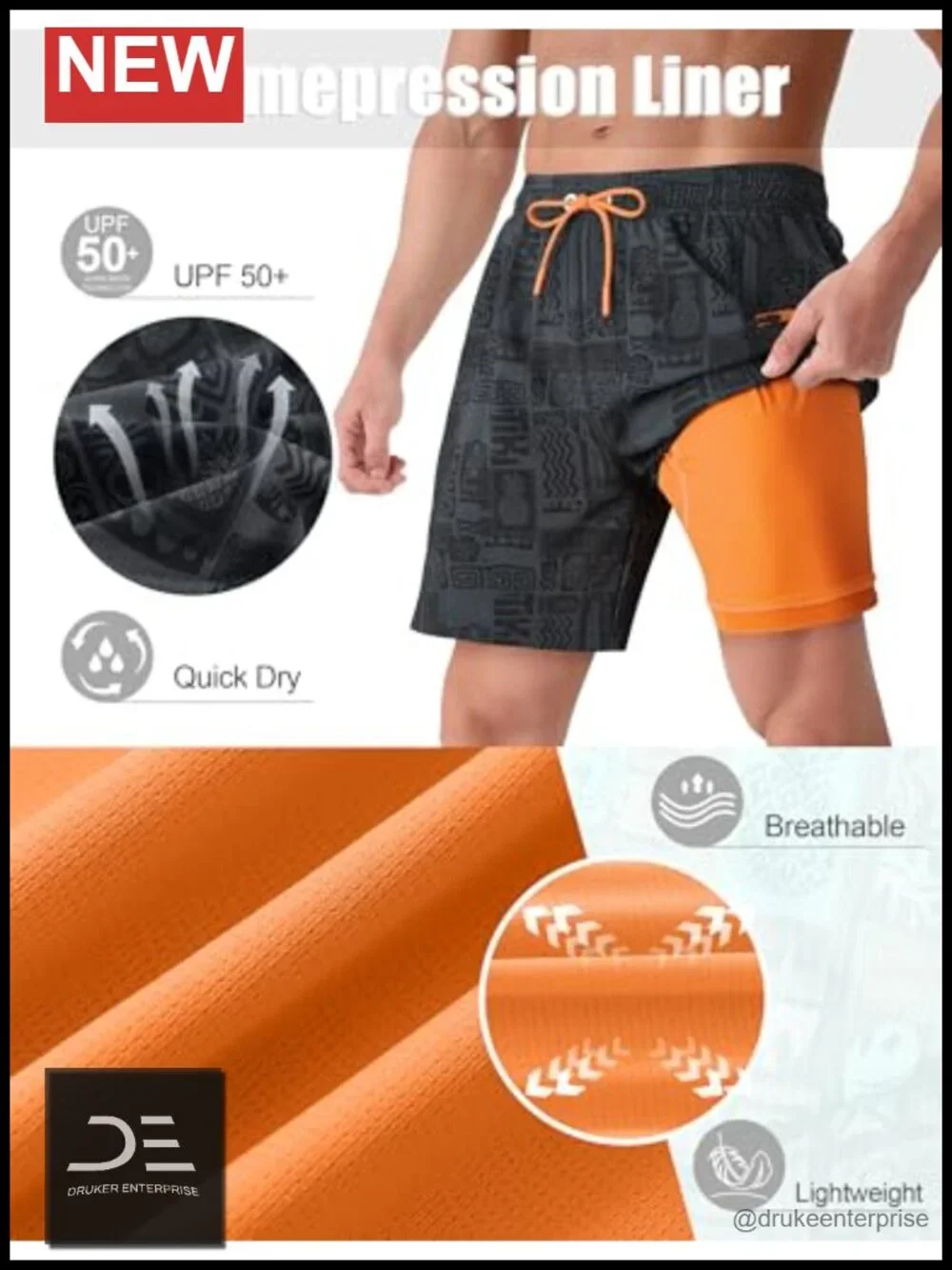2 in 1 Mens Swim Trunks 7